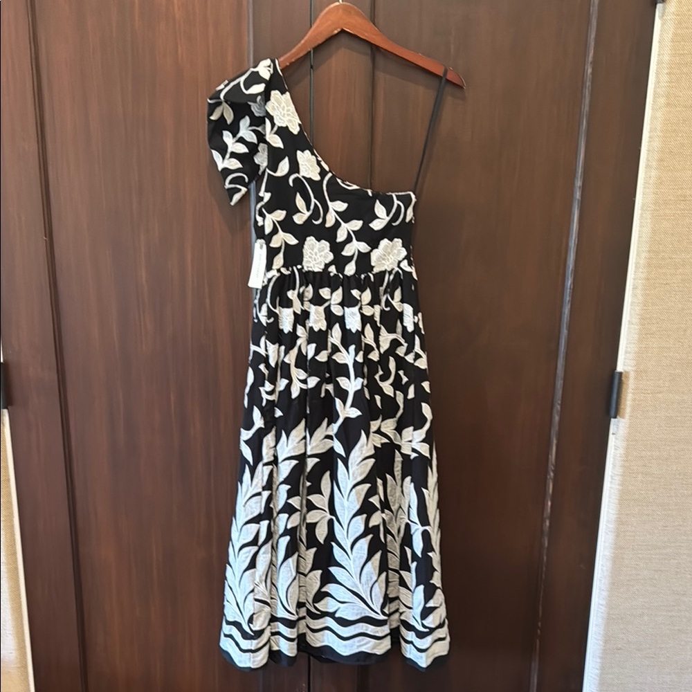 Anthropologie Floral One-Shoulder Dress